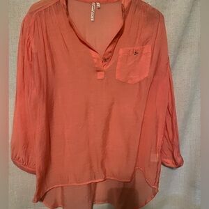 Grand & Greene Lightweight Sheer Coral Top